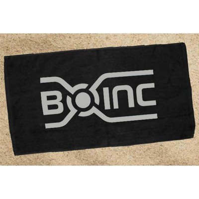 Velour Beach Towel 30X60 - Black (IMPRINTED)