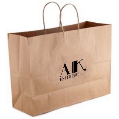 Recycled Natural Kraft Paper Shopping Bag 1C1S (16"x6"x12.5")