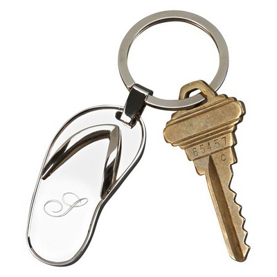 Chrome Plated Metal Slipper Key Chain