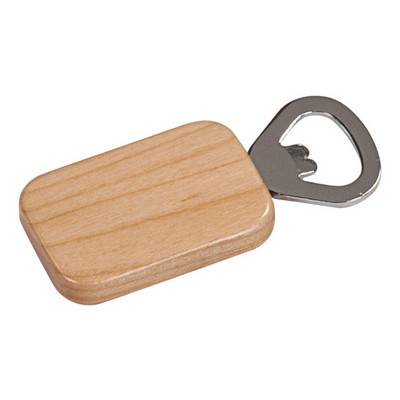 Magnetic Rectangle Shape Bottle Opener (Maple)