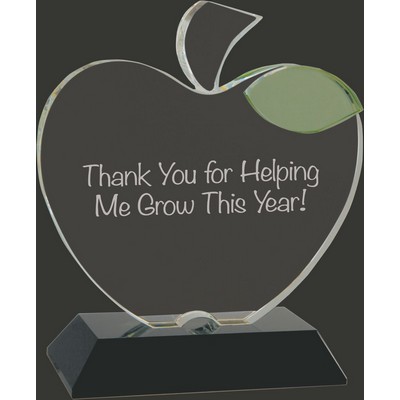 Making a Difference Optic Crystal Apple Award - 6 1/4'' H