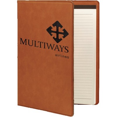 Portfolio with Notepad, Rawhide Faux Leather, 9 1/2" x 12"