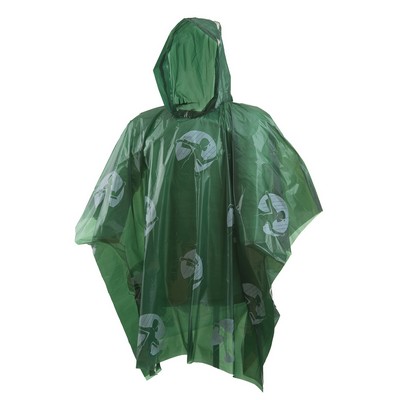 Rain Poncho Lightweight Dark Green