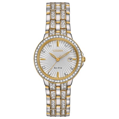 Citizen Ladies' Silhouette Crystal Eco-Drive Watch, Two-tone SS Bracelet, Swarvoski Crystal Accents