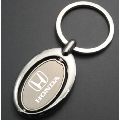 Spinning Oval Shape Metal Keychain