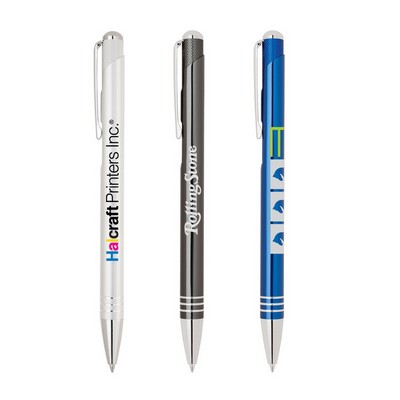 Metal Click Action Ballpoint Pen with Diamond Plunger