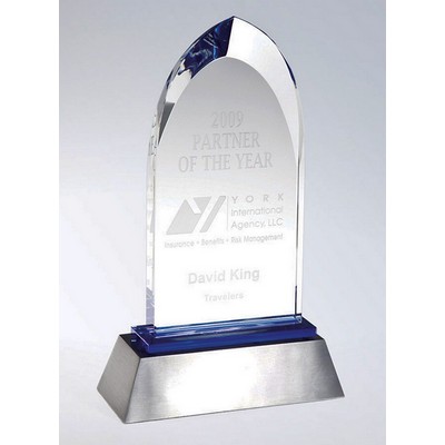 Blue Dignity Award on Crystal Base, 6"x9"H