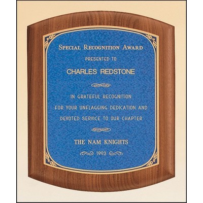 Solid American Walnut Plaque w/Linen Textured Plate (8.5"x10")