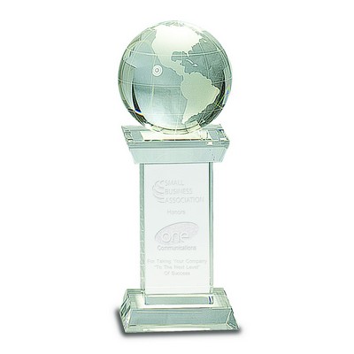 8" Crystal Globe on Clear Tower