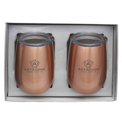 Colored Stainless Steel Stemless Wine Tumbler Gift Set