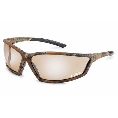 Camo frame, bronze mirror lens, 4X4 safety glass