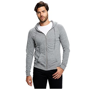 Unisex Long Sleeve Tri-Blend Zip Hoodie