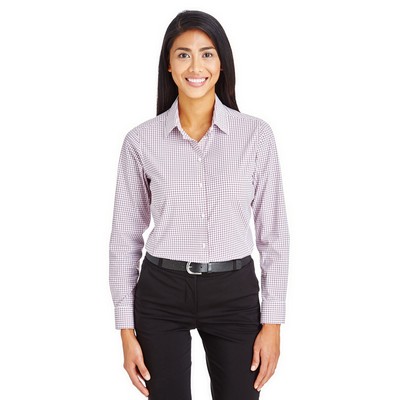 Devon and Jones CrownLux Performance? Ladies' Micro Windowpane Woven Shirt