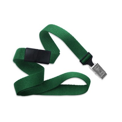 5/8" Blank Breakaway Lanyard w/Bulldog Clip (Kelly Green)