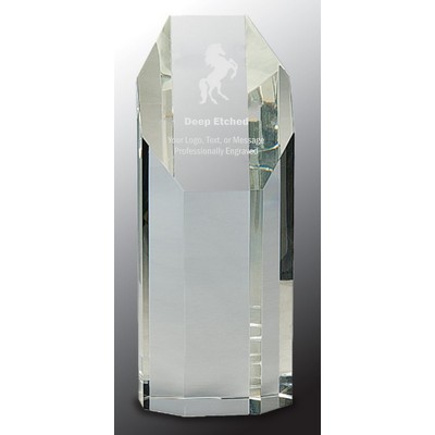 8" Clear Crystal Octagon Tower Award