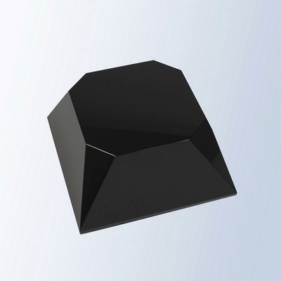 Black Crystal Four Sided Slant Base, 4-1/2" Sq, 3-1/2" Sq Top