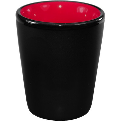 1.5 Oz. Hilo Shot Glass - Black Matte Out/Glossy Red In