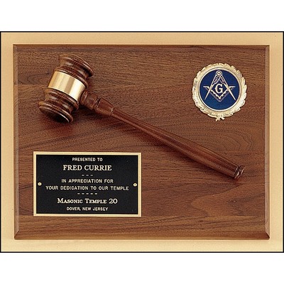 American Walnut Plaque w/Walnut Gavel & Activity Insert