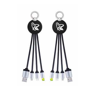 3 In 1 Charging Cable With Led Light Up Logo