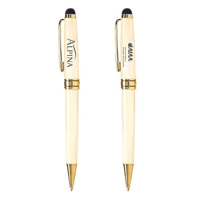 Milano Blanc Stylus Maplewood Ballpoint Pen