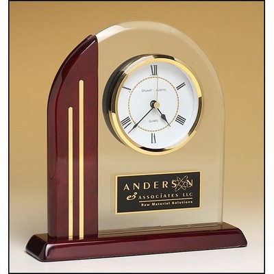 Airflyte® Arch Clock w/Glass Upright & Rosewood Piano-Finish Post & Base