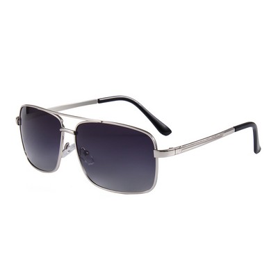 Sunglasses - Smoke Gradient Lenses - Silver Frames