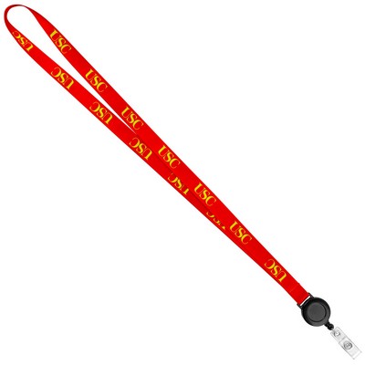 5/8" LA-460 Attachment Sublimation Lanyard w/ Retractable Badge Holder