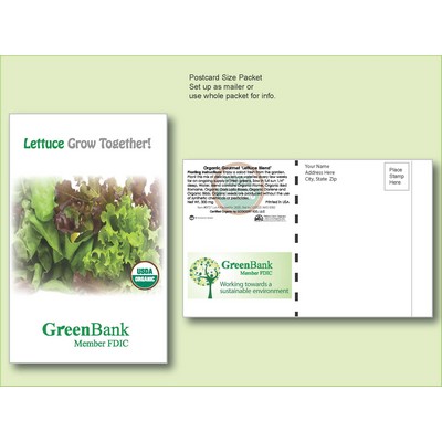 Organic Lettuce Gourmet Blend Seed Packet - Postcard Mailer Size (4" x 6.5")