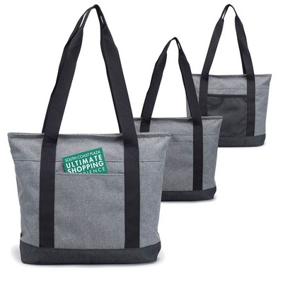 Heathered Zippered Tote Bag