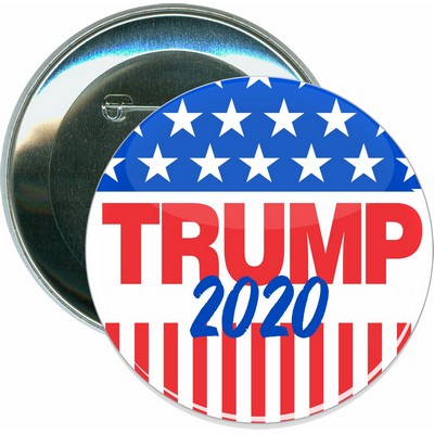 Political - Trump 2020, Stars & Stripes - 3 Inch Round Button