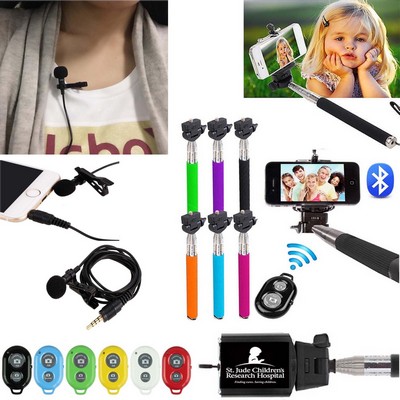 Kidder iBank® Microphone+Selfie Stick+Bluetooth Shutter for Smartphones