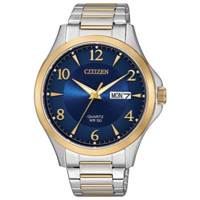 Citizen Men's Quartz Two-Tone Watch w/Blue Dial