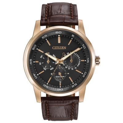 Citizen Men's Corso Eco-Drive Brown Watch w/Rose Gold-Tone Case