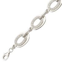 Jilco Inc. Geometric Sterling Silver & Diamond Bracelet