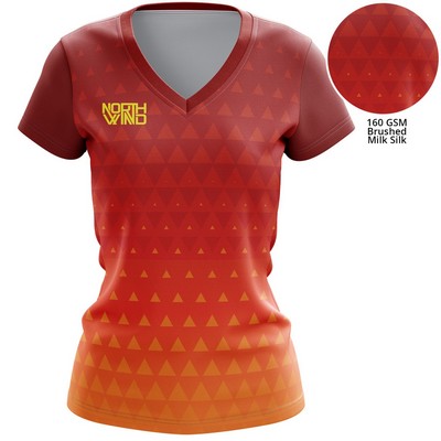 Women's 160 GSM Brushed Milk Silk Sublimation Short Sleeve T-Shirt