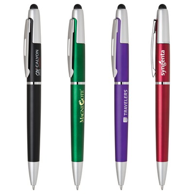 Stylus-230 Twist Action Stylus Pen w/Colored Barrel & Silver Trims