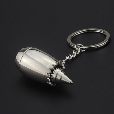 Metal Plane Engine Keychain