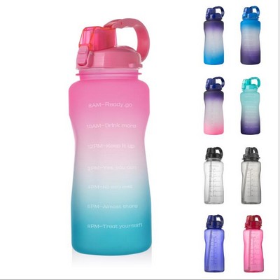 64 Oz. Half Gallon Water Bottle w/Time Marker & Flip Lid