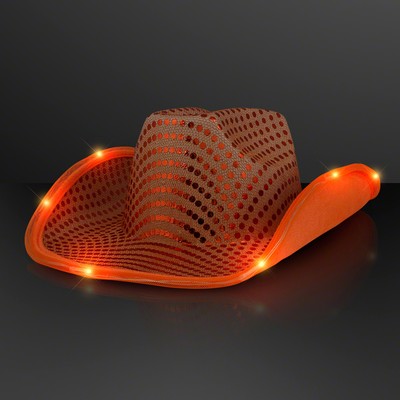 Shiny Orange Cowboy Hat with Light Brim - BLANK