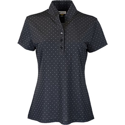 Greg Norman Ladies Micro Pique Spinner Print Polo