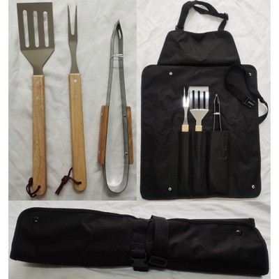 Portable Three Pieces BBQ Set Apron Packing Bag