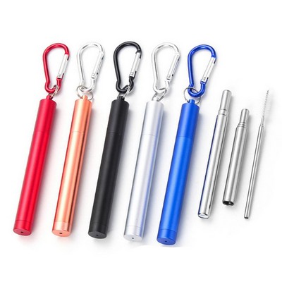 Reusable Collapsible Straws With Metal Case