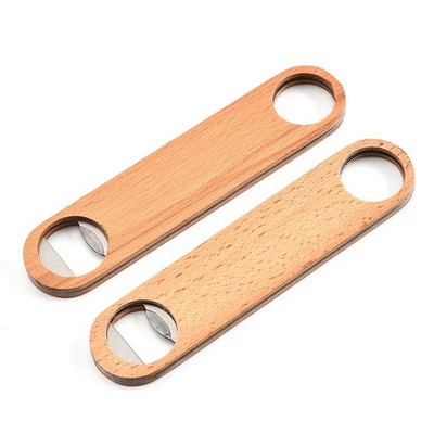 Wooden Flat Beer Bottle Opener Bar Tools