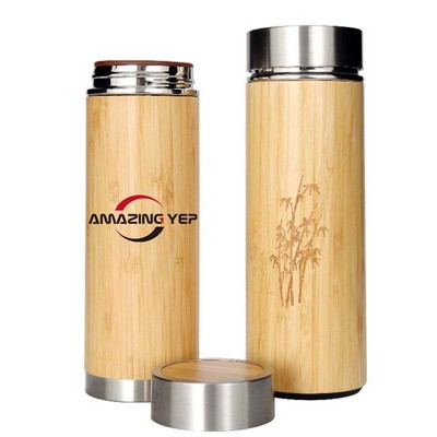 Insulated Woodgrain Cascade Stainless Bottle 12oz.