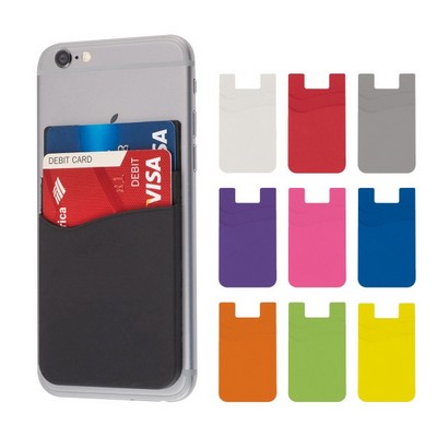 Dual Pocket Silicone Phone Wallet Mobile Card Holder