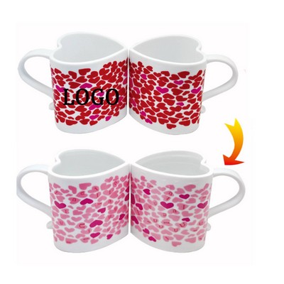 Love Heart Shaped Color Changing Ceramic Mug