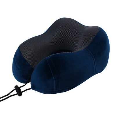 Memory Foam U-Shape Neck Pillow with Adjustable Rope Lock