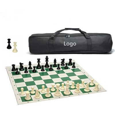 Tournament Roll-Up Chess Board Game Set With Bag