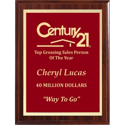 Economy Dark Cherry Plaque Series with Black Plate, 8"x10"