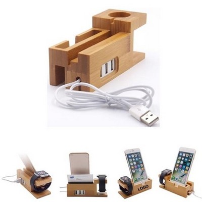 Bamboo Wood Charging Dock Station